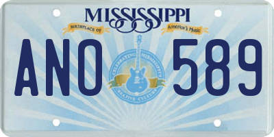 MS license plate ANO589