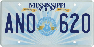 MS license plate ANO620