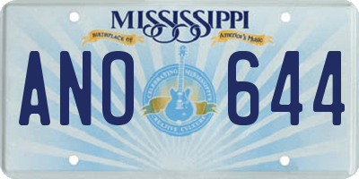 MS license plate ANO644