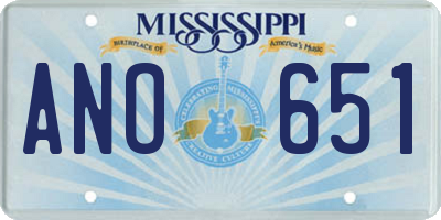 MS license plate ANO651