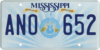 MS license plate ANO652