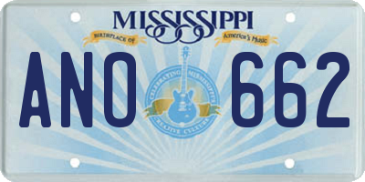 MS license plate ANO662