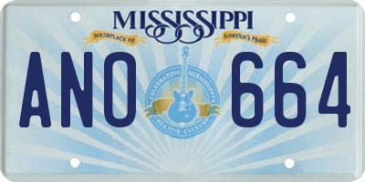 MS license plate ANO664