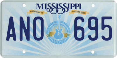 MS license plate ANO695