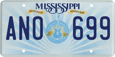 MS license plate ANO699