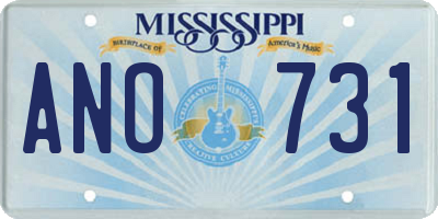 MS license plate ANO731
