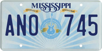 MS license plate ANO745
