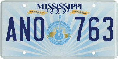 MS license plate ANO763