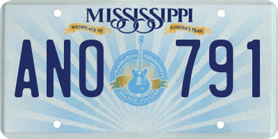 MS license plate ANO791