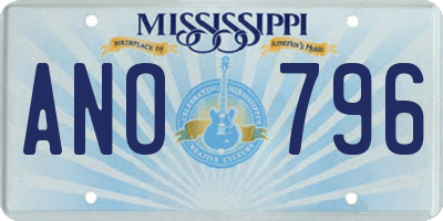 MS license plate ANO796