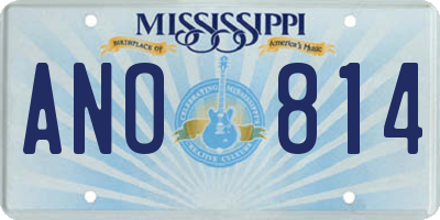 MS license plate ANO814
