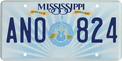 MS license plate ANO824