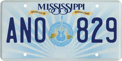 MS license plate ANO829