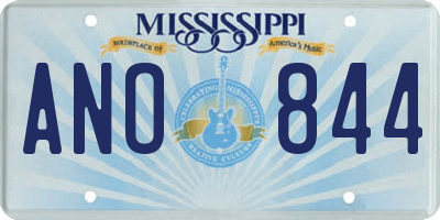 MS license plate ANO844