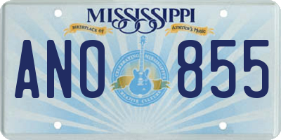 MS license plate ANO855