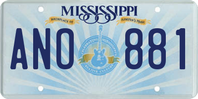 MS license plate ANO881