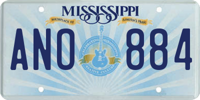 MS license plate ANO884