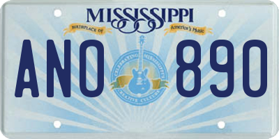 MS license plate ANO890