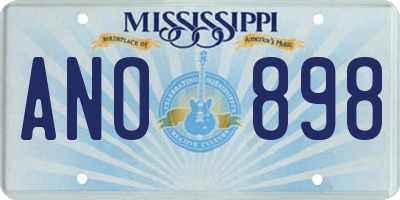 MS license plate ANO898
