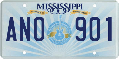 MS license plate ANO901