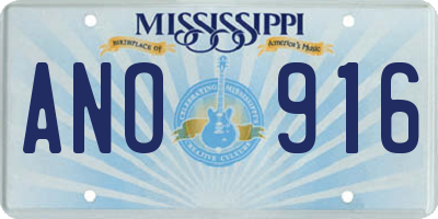 MS license plate ANO916