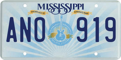 MS license plate ANO919
