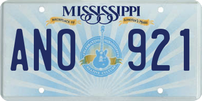 MS license plate ANO921
