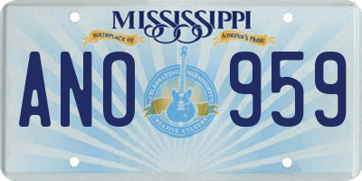 MS license plate ANO959