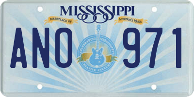 MS license plate ANO971