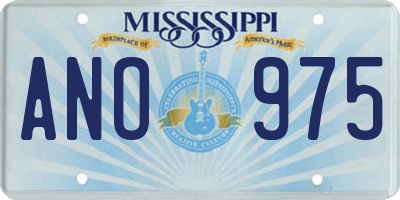 MS license plate ANO975