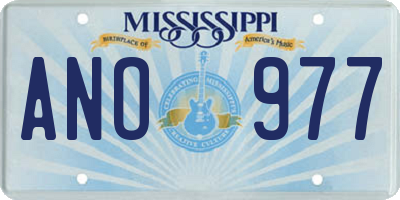 MS license plate ANO977