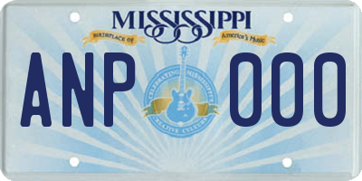 MS license plate ANP000