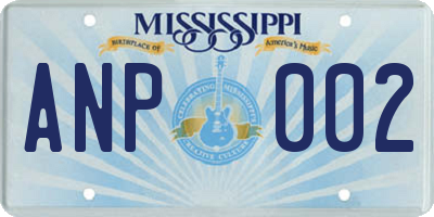 MS license plate ANP002