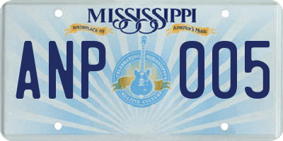 MS license plate ANP005