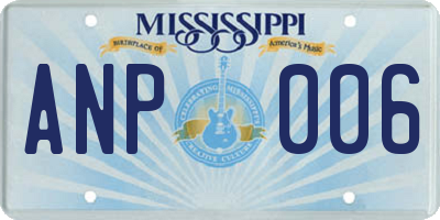 MS license plate ANP006