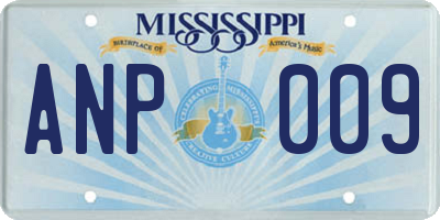 MS license plate ANP009