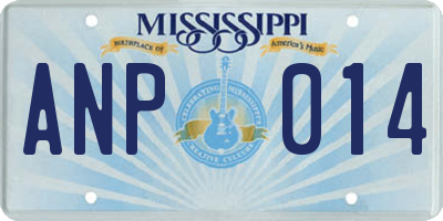 MS license plate ANP014