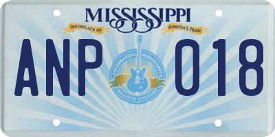 MS license plate ANP018