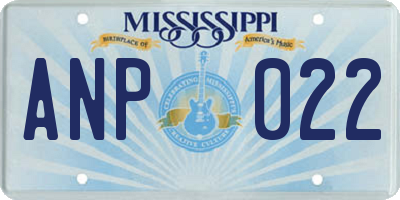 MS license plate ANP022