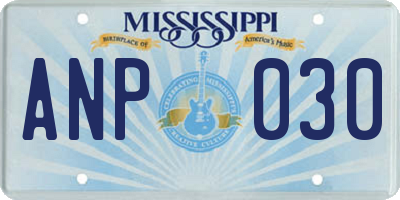MS license plate ANP030