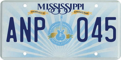 MS license plate ANP045