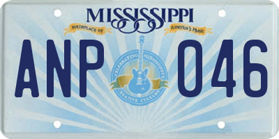MS license plate ANP046