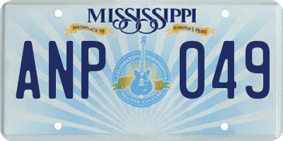 MS license plate ANP049