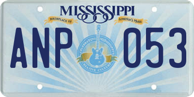 MS license plate ANP053