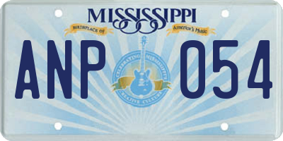 MS license plate ANP054