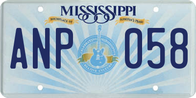 MS license plate ANP058