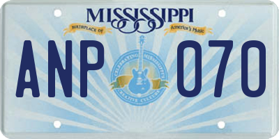 MS license plate ANP070
