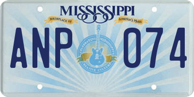 MS license plate ANP074