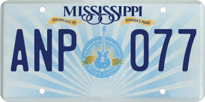 MS license plate ANP077