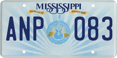 MS license plate ANP083